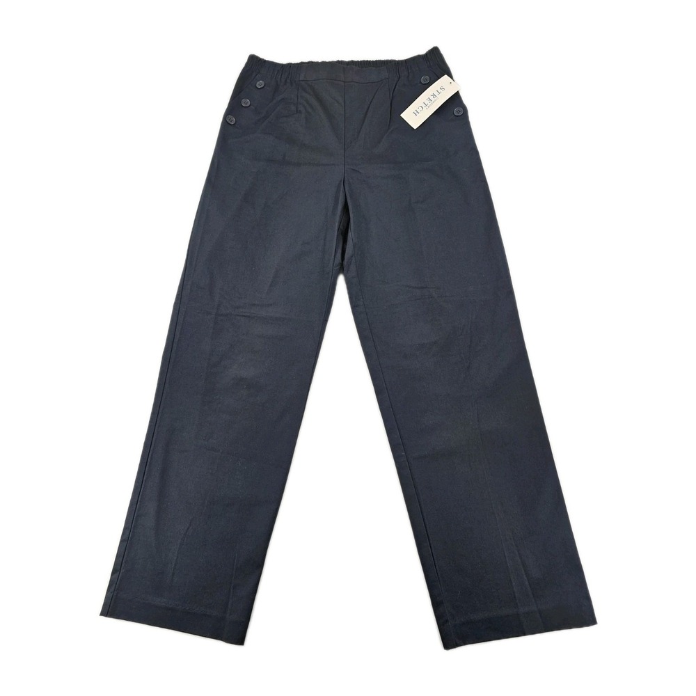 Koret Women' Pants 12 Missy Navy Blue Stretch Elastic Waist Comfort M9HR79205